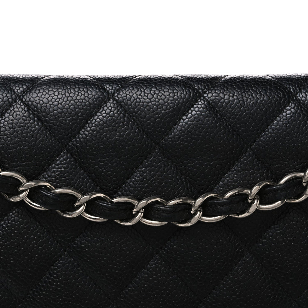 Caviar Quilted Maxi Double Flap Black