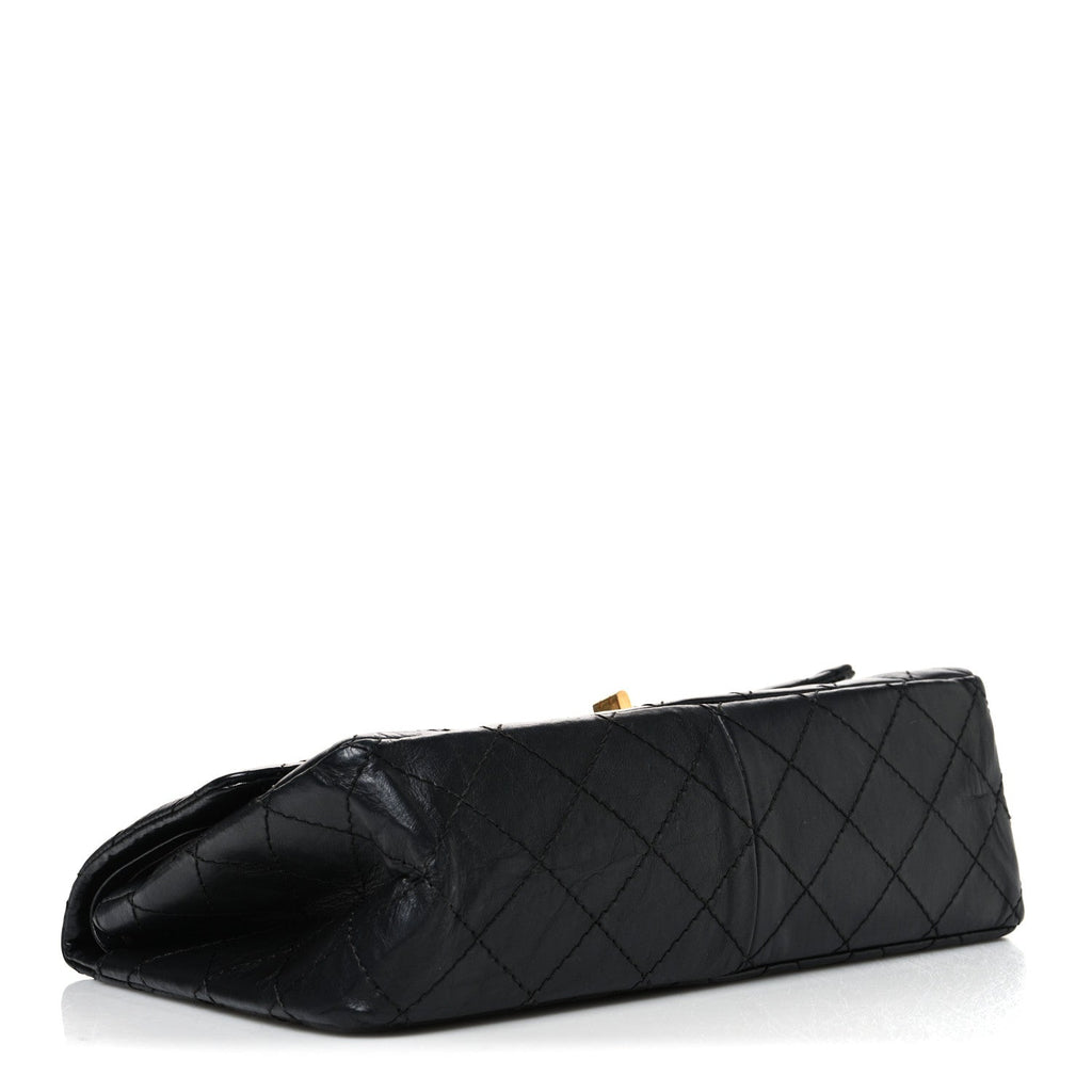 Aged Calfskin Quilted 2.55 Reissue 226 Flap Black