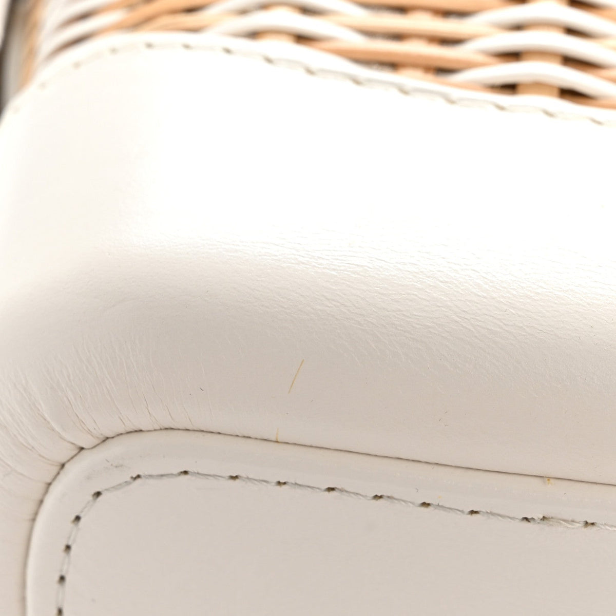 Rattan Calfskin Small Gabrielle Hobo Beige Ivory