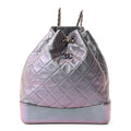 Iridescent Lambskin Calfskin Quilted Gabrielle Backpack Light Purple
