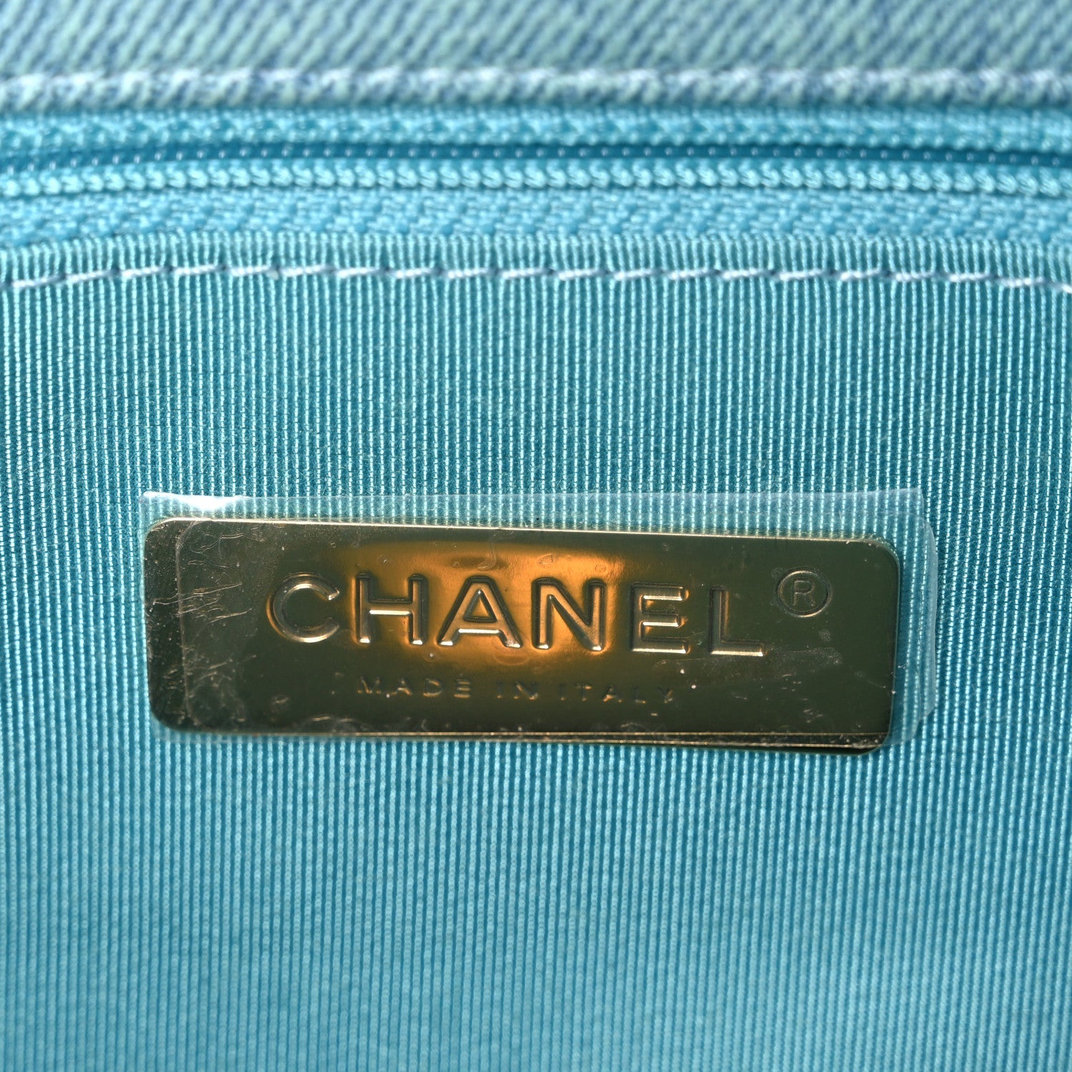 Denim Quilted Medium Chanel 19 Flap Neon Blue