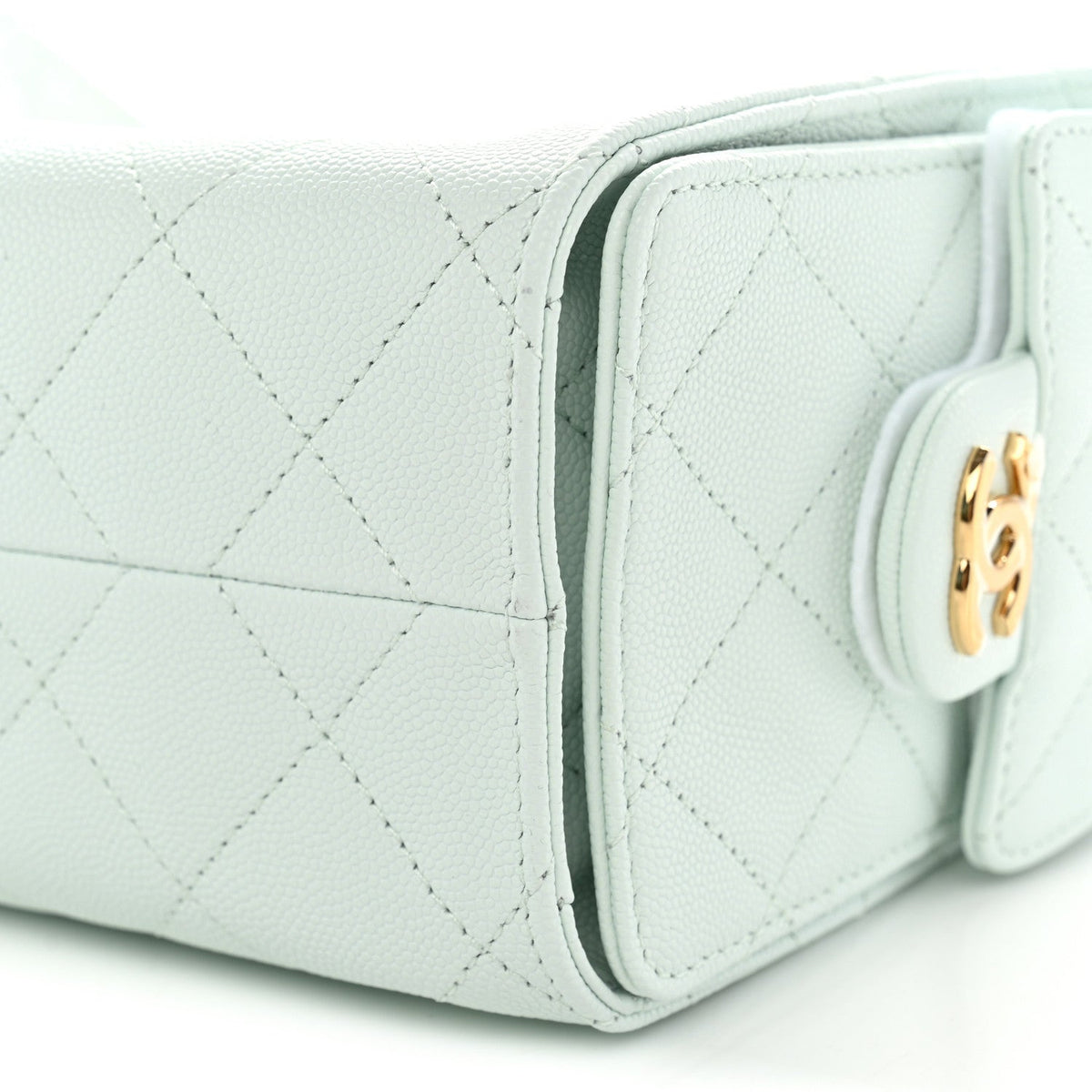 Caviar Quilted Mini Chanel 25 Handbag Light Green