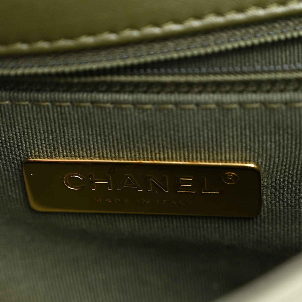 Lambskin Quilted Medium Chanel 19 Flap Khaki