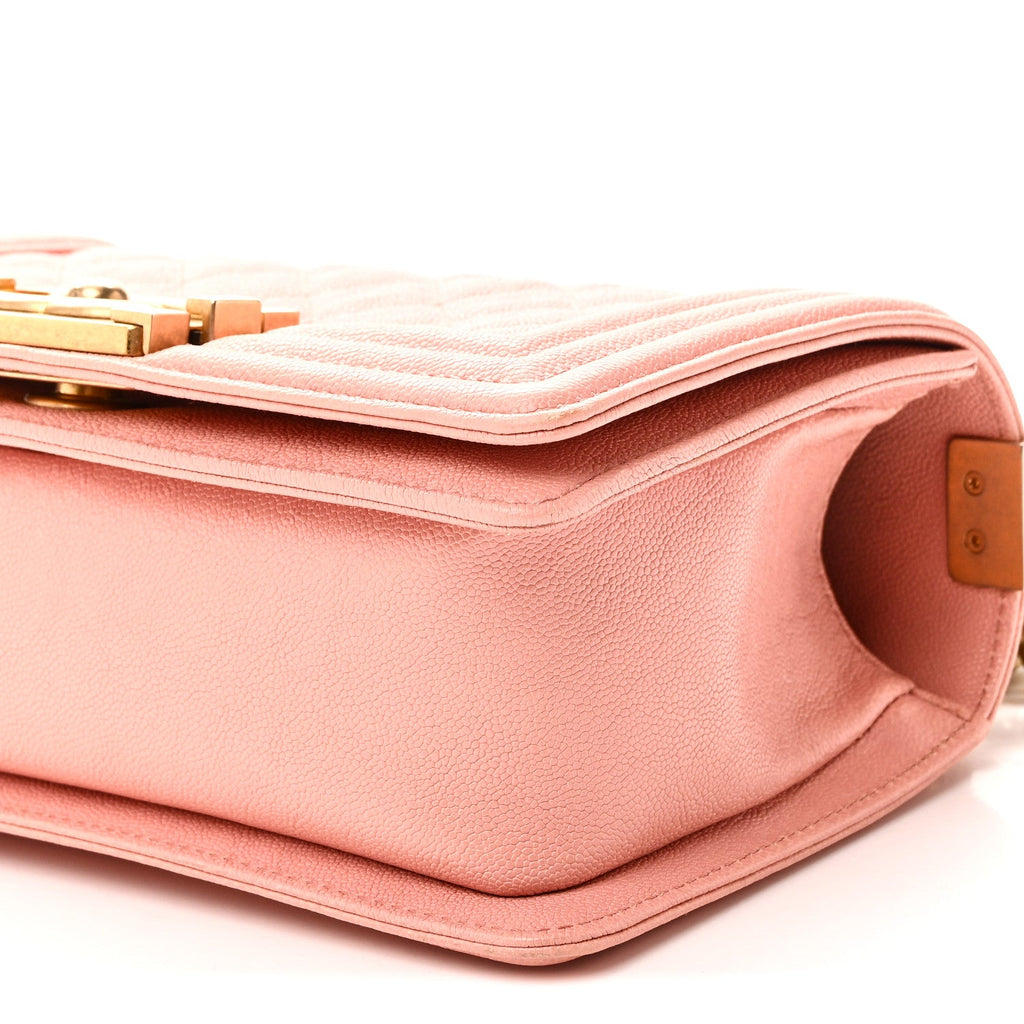 Caviar Quilted Small Boy Flap Pink