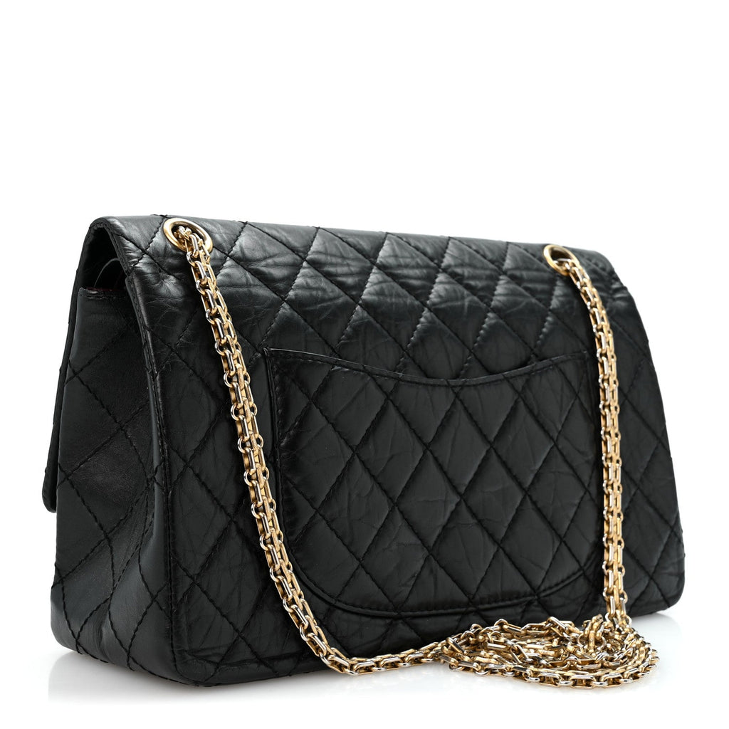Aged Calfskin Quilted 2.55 Reissue 226 Flap Black