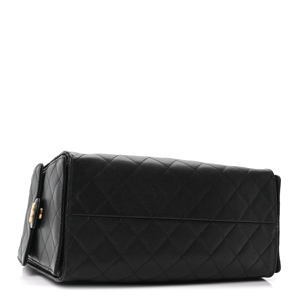 Caviar Quilted Medium Chanel 25 Handbag Black
