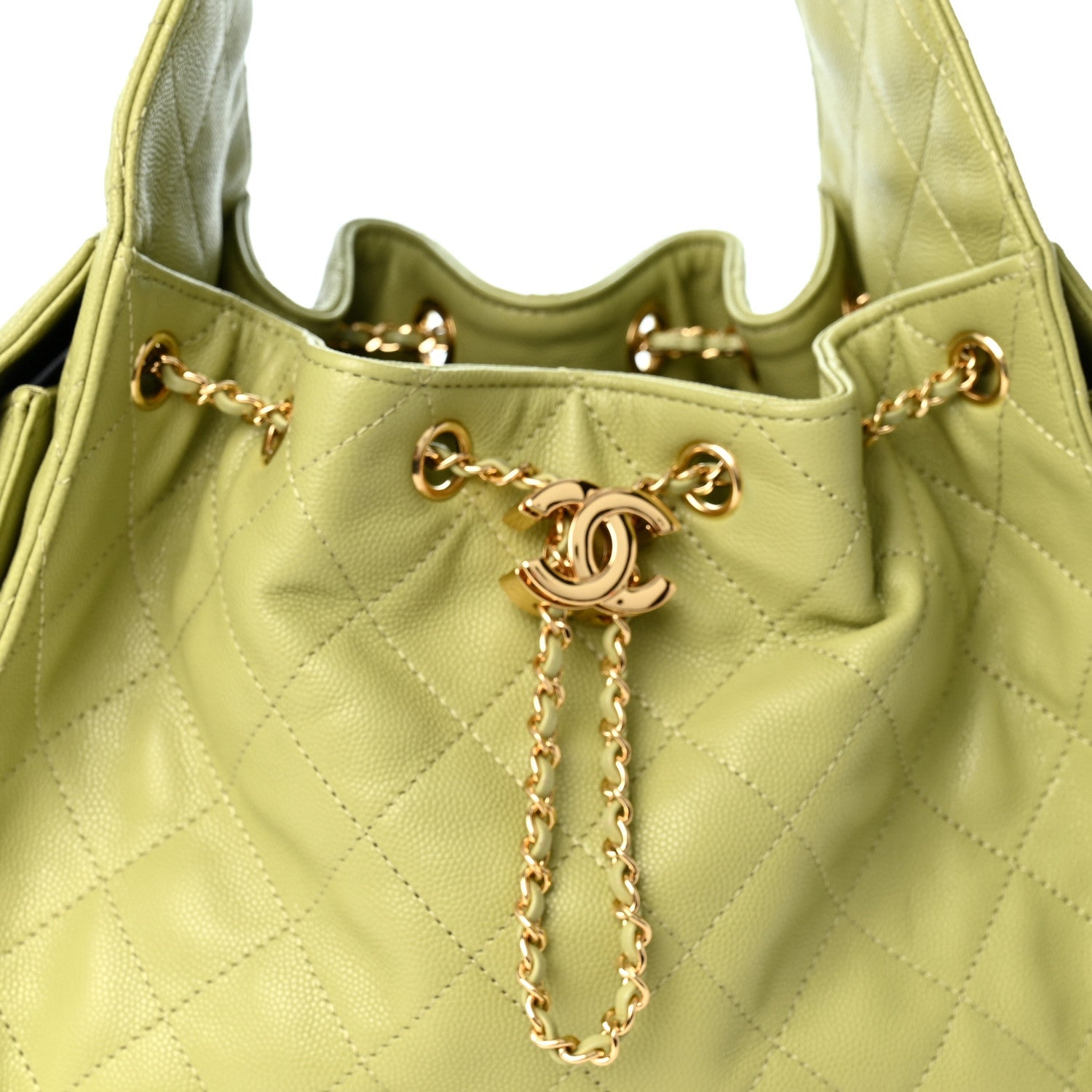 Caviar Quilted Small Chanel 25 Handbag Green