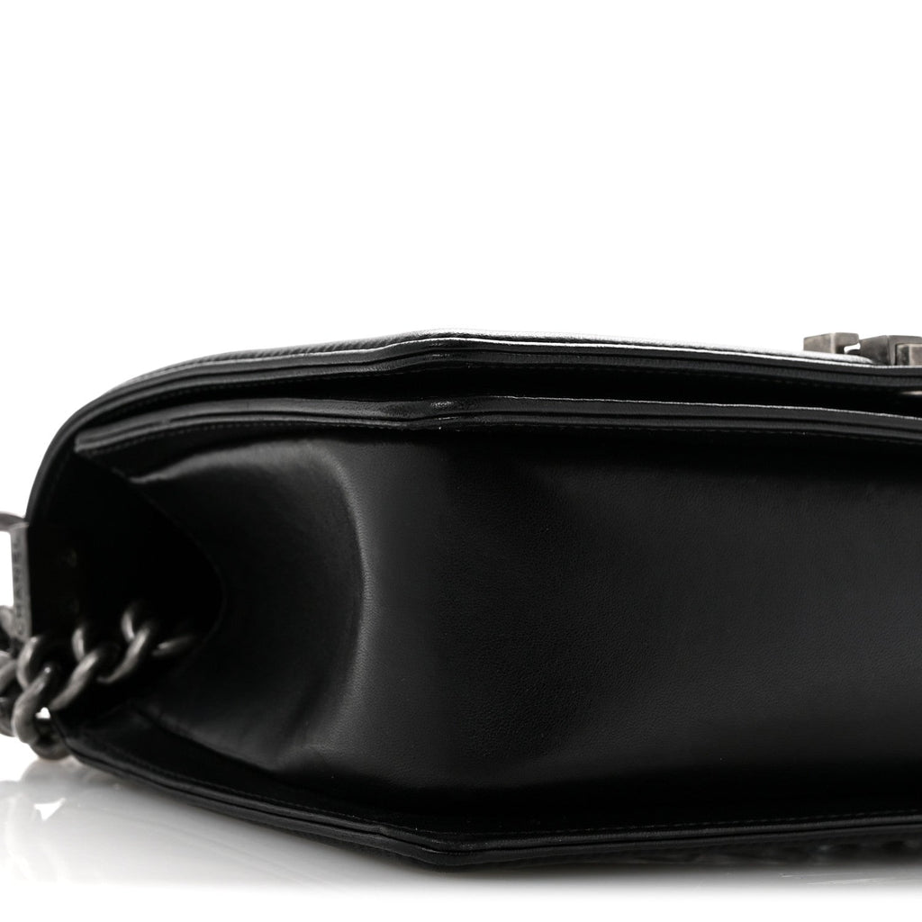 Lambskin Quilted Medium Boy Flap Black