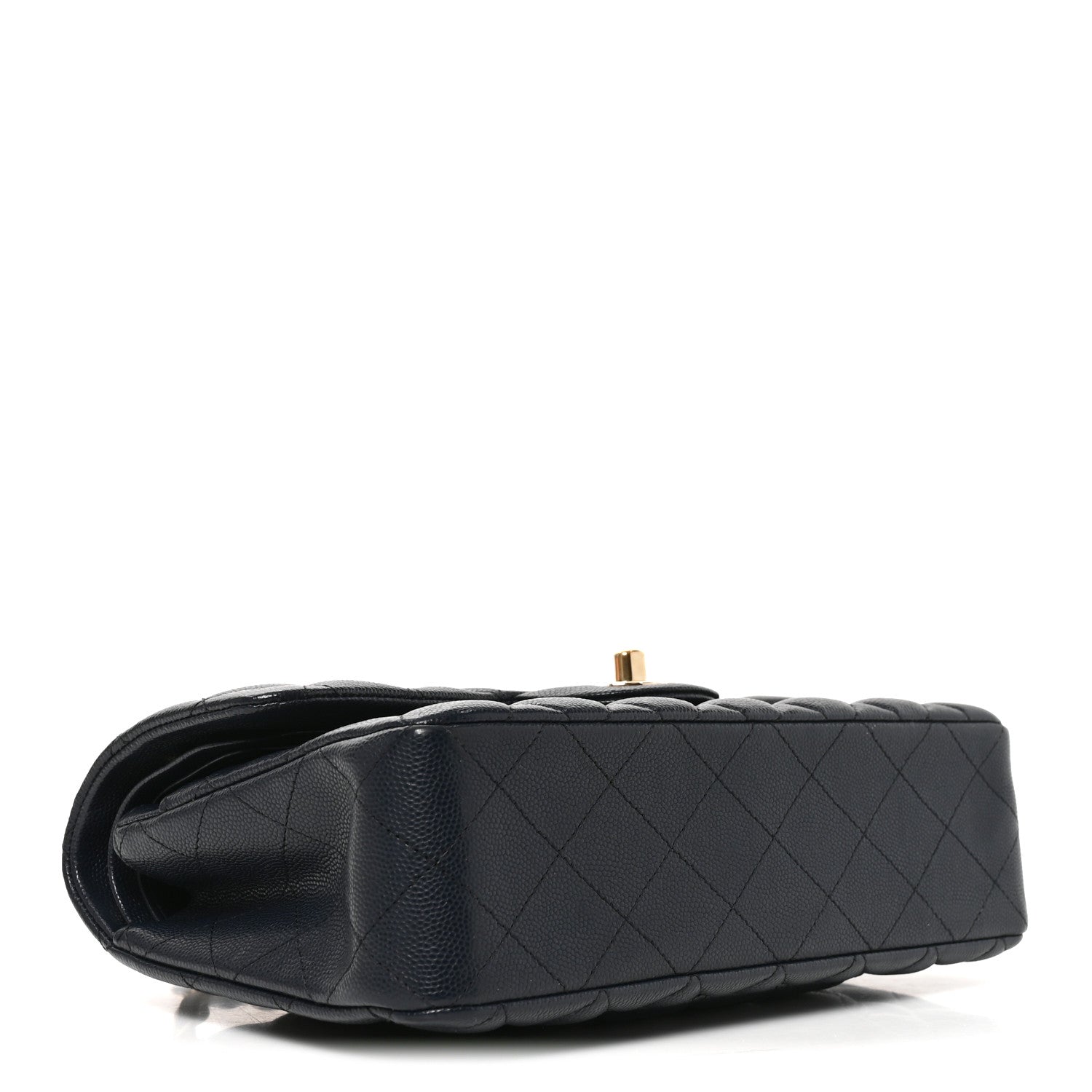 Caviar Quilted Small Double Flap Dark Navy