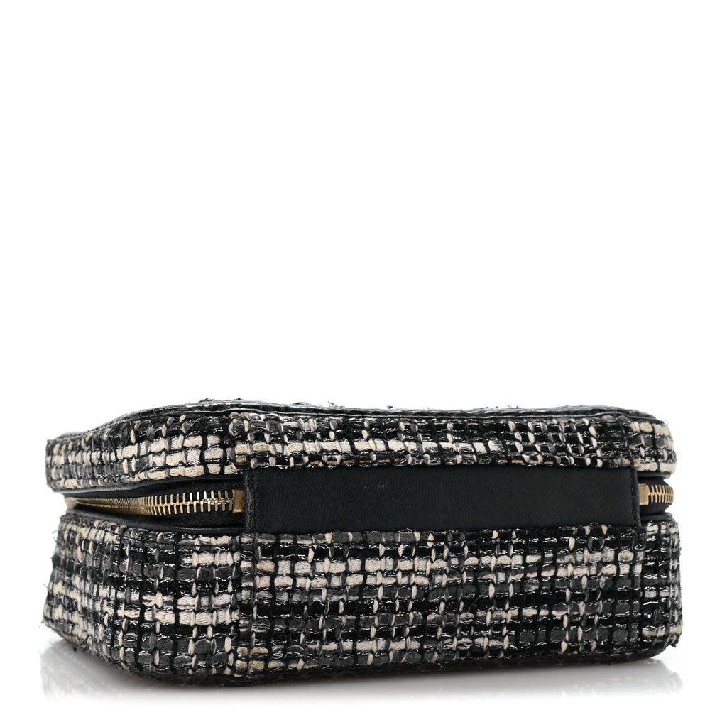 Tweed Snakeskin Quilted Medium CC Filigree Vanity Case Dark Navy