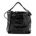 Shiny Calfskin Quilted Mini Chanel 22 So Black