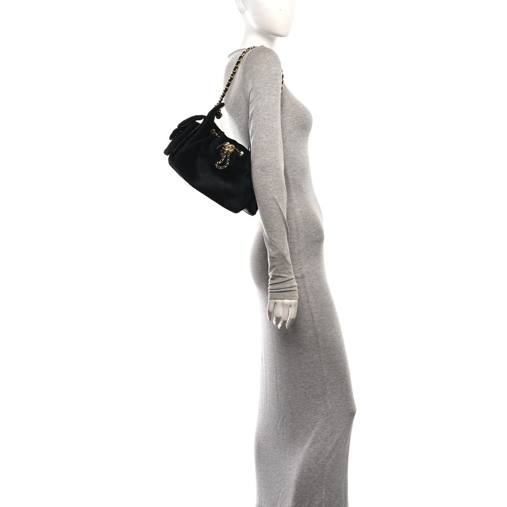 Pony Hair Mini Chanel 25 Handbag Black