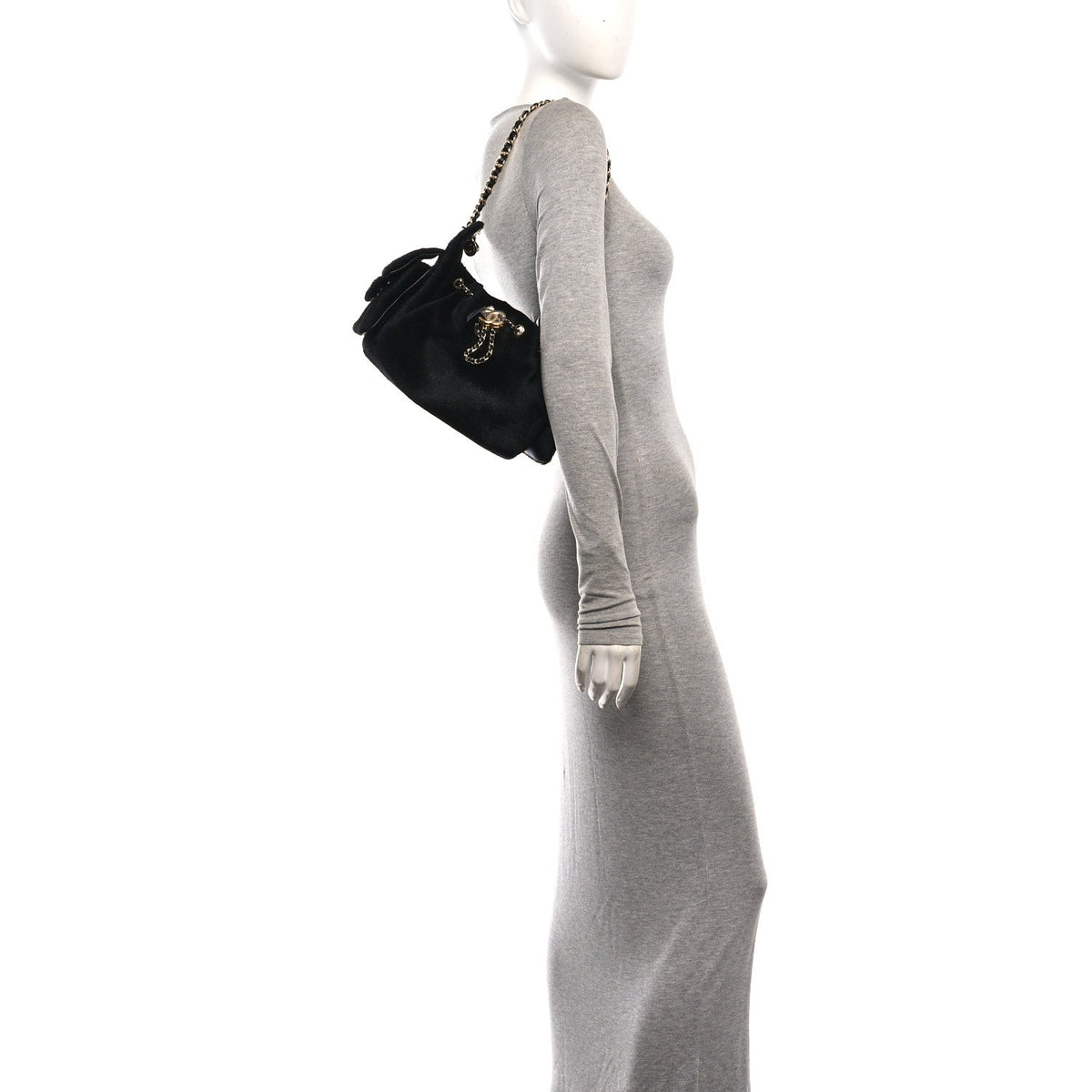 Pony Hair Mini Chanel 25 Handbag Black