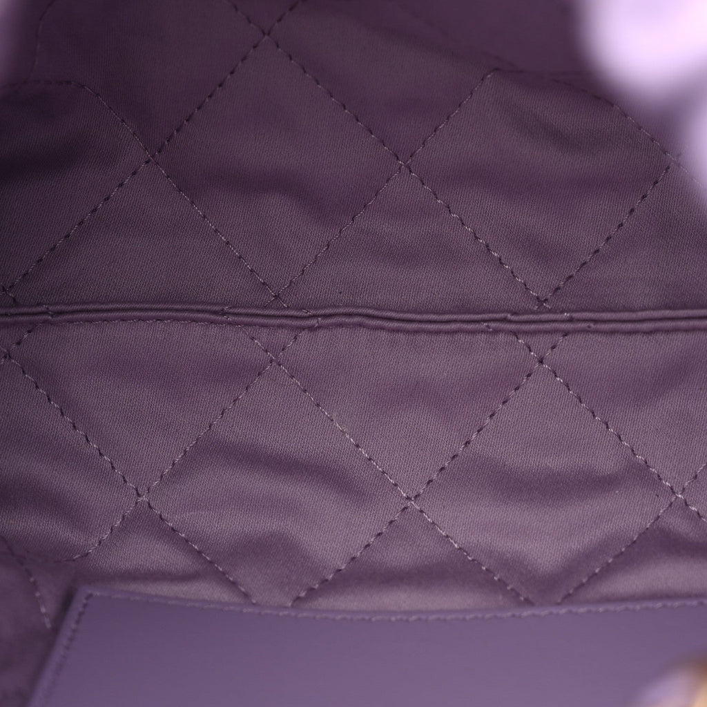 Shiny Calfskin Quilted Mini Chanel 22 Light Purple