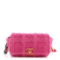 Tweed Quilted Chanel 19 Waist Bag Pink