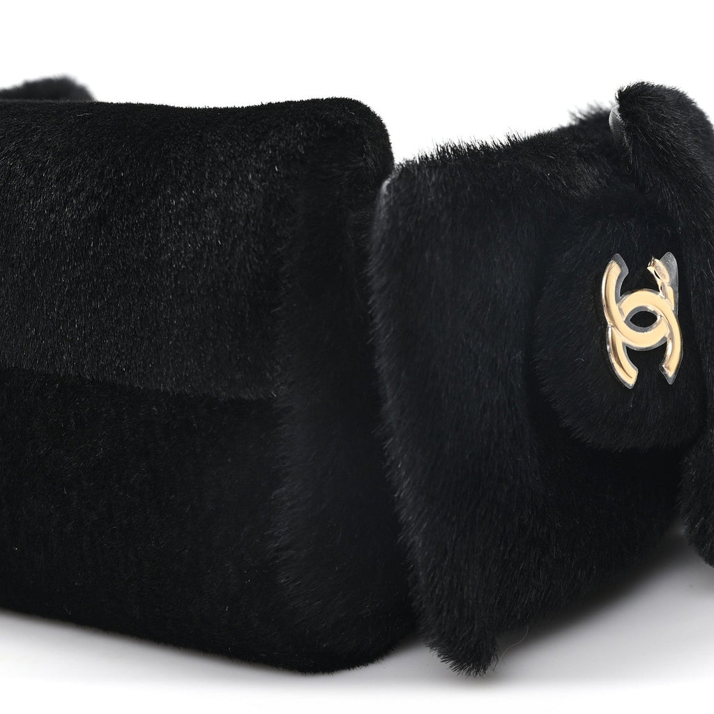 Pony Hair Mini Chanel 25 Handbag Black