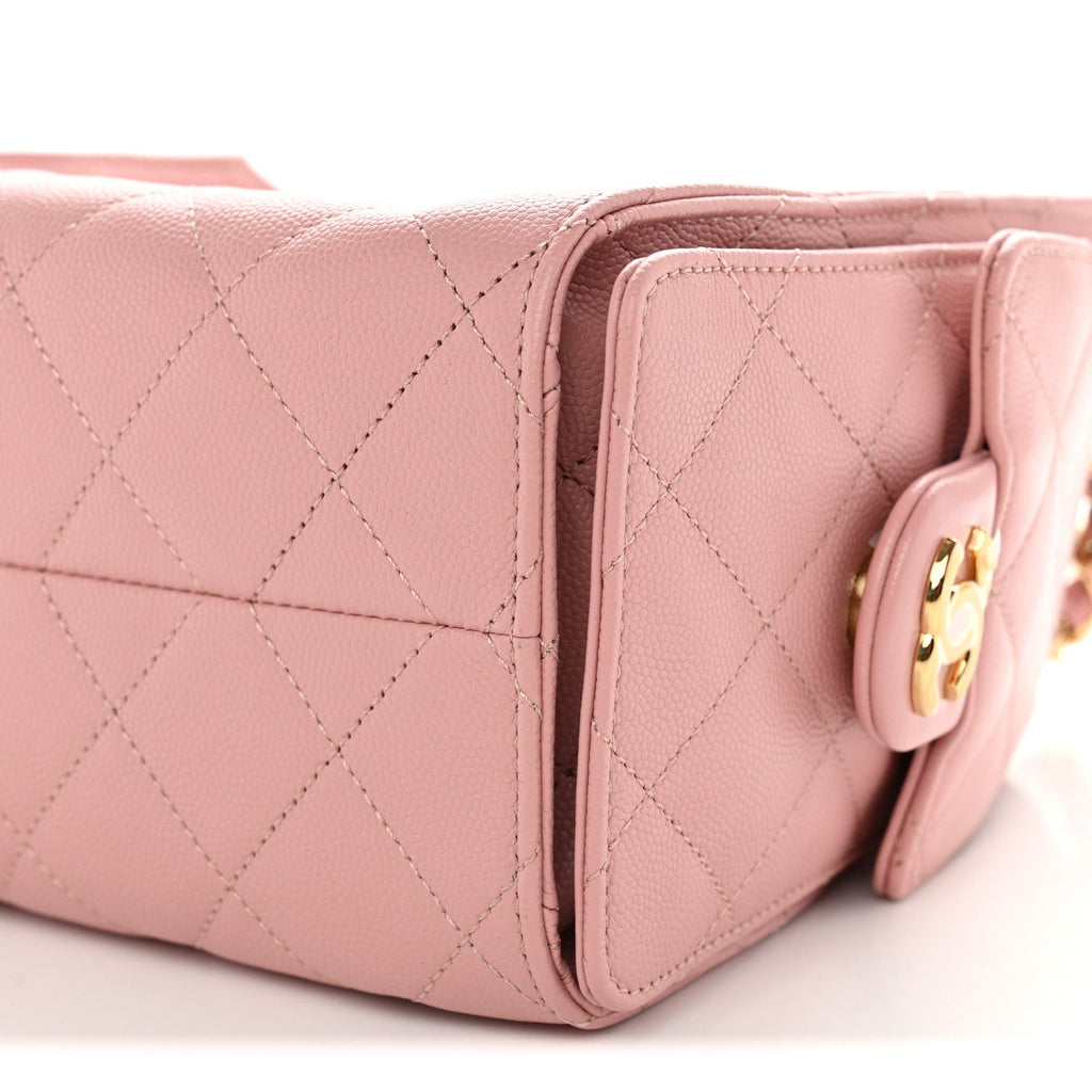 Caviar Quilted Mini Chanel 25 Handbag Light Pink