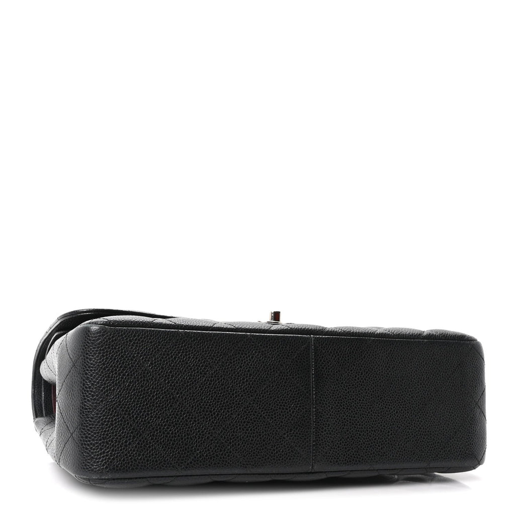 Caviar Quilted Jumbo Double Flap Black
