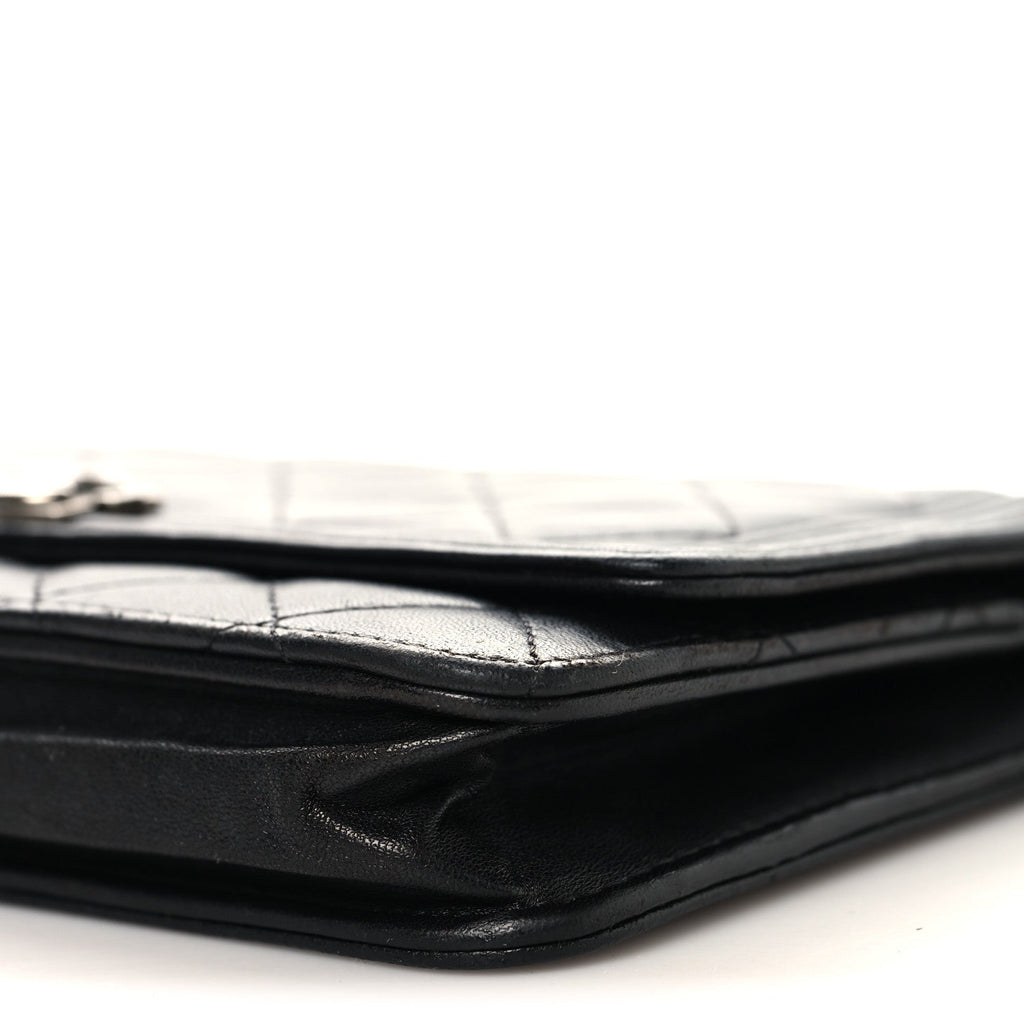 Lambskin Quilted Boy Wallet On Chain WOC Black