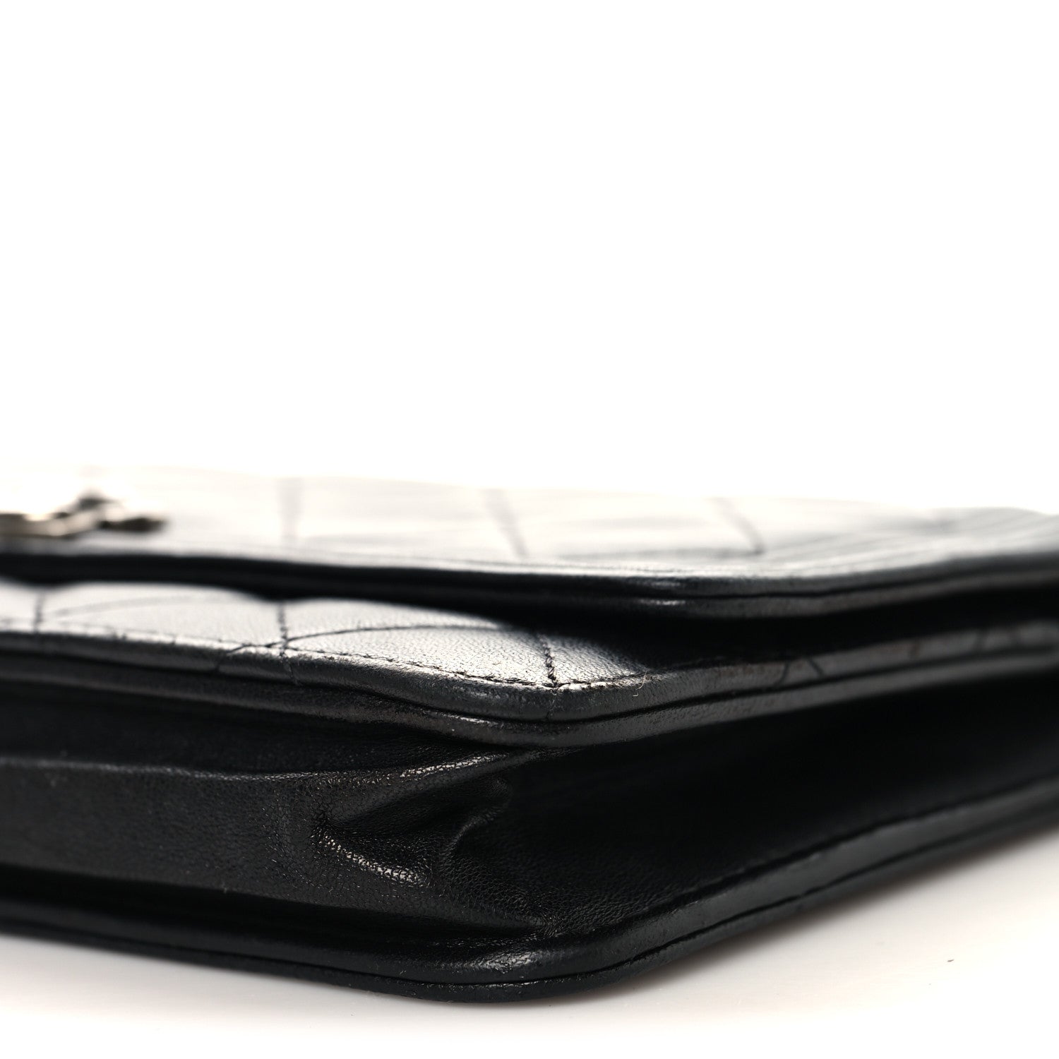 Lambskin Quilted Boy Wallet On Chain WOC Black