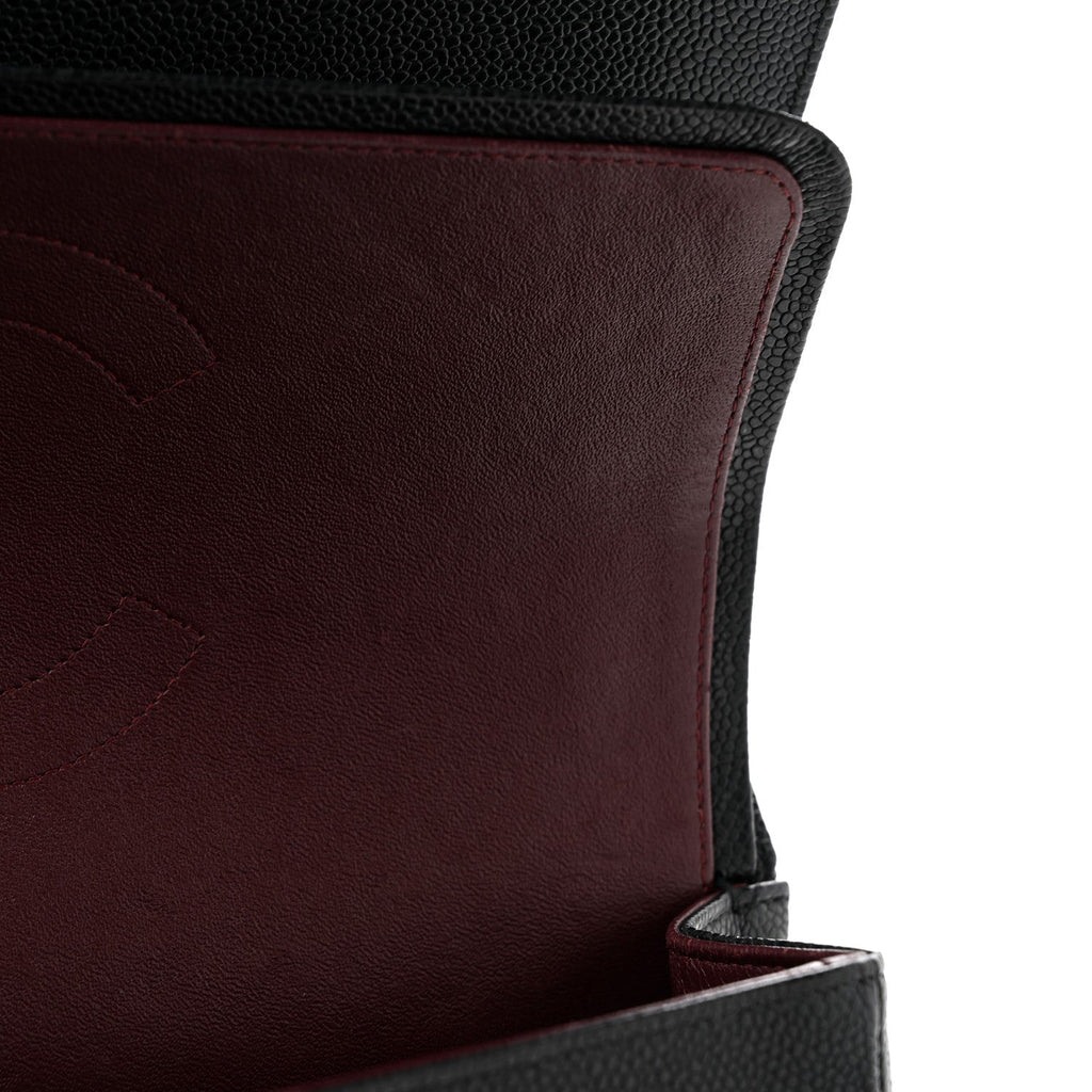 Caviar Quilted Jumbo Double Flap Black